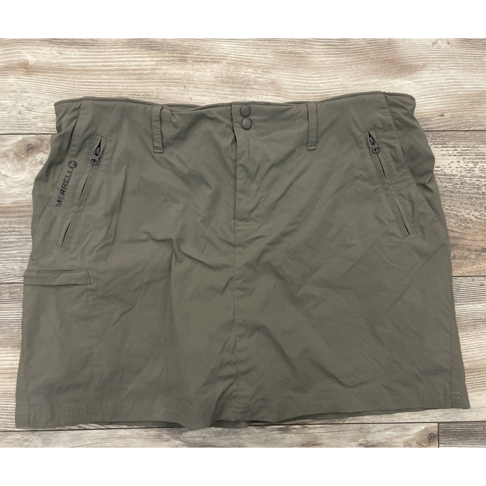 Merrell Skort Womens 16 Brown Hiking Activewear Outdoor Mini Zipper Pockets